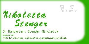 nikoletta stenger business card